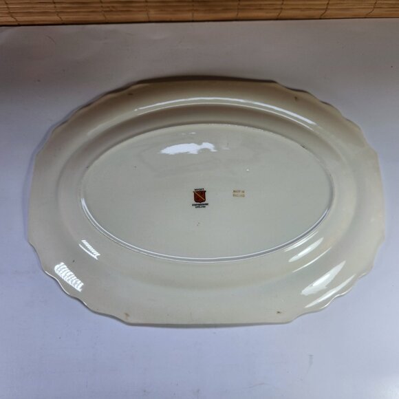 Myott Platter 14" MYO100 Fruit in Urn Blue Band Scalloped Staffordshire England - Picture 9 of 11